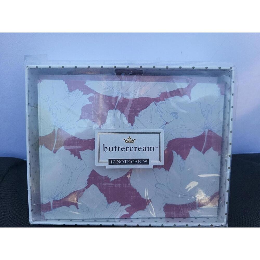 Buttercream 10 Note Cards Paris Merci Bonjour NEW With Envelopes